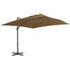 Image de vidaXL Parasol de Jardin en Porte-à-faux avec Mât en Aluminium, Pare-soleil de Patio, Abri de Soleil, Parasol de Terrasse 44638