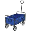 Image de vidaXL Chariot à Main Pliable Acier Tissu Bleu Chariot de Transport Jardin