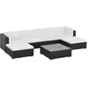 Image de Salon de jardin 7 pcs avec coussins Résine tressée Noir