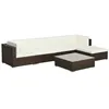 Image de vidaXL Salon de jardin 6 pcs avec coussins Résine tressée Marron