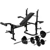 Image de Vidaxl Banc de Musculation avec Support, Barre et Haltères, 30,5 kg