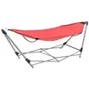 Image de vidaXL Hamac avec support pliable Rouge