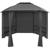 Image de vidaXL Tuinpaviljoen met gordijnen hexagonaal 360x265 cm44766