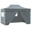 Image de Tente pliable - vidaXL - 3 x 4,5 m - Anthracite - 4 parois latérales - Résistante à l'eau