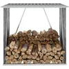 Image de Abri de stockage de bois Acier galvanisé 163x83x154 cm Gris