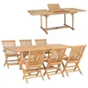 Image de Salon de jardin Vidaxl bois marron 7 pieces 65 x 65 x 65 6 personnes