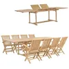 Image de Salon de jardin Vidaxl bois massif marron 9 pieces
