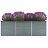 Image de Lit surélevé de jardin Acier galvanisé 240x80x77 cm Gris