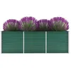 Image de Lit surélevé de jardin Acier galvanisé 240x80x77 cm Vert