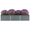 Image de Lit surélevé de jardin Acier galvanisé 240x80x45 cm Gris
