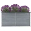 Image de Lit surélevé de jardin Acier galvanisé 160x40x77 cm Gris