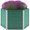 Image de vidaXL Lit Surélevé Acier Galvanisé 129x129x77 cm Vert Jardinière Pot de Fleur 44857