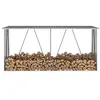 Image de Abri de stockage de bois Acier galvanisé 330x84x152 cm Gris