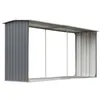 Image de Abri de stockage de bois Acier galvanisé 330x92x153 cm Gris