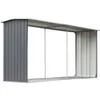 Image de Étagère de rangement pour bois de chauffage en acier galvanisé 330 x 92 x 153 cm Gris