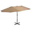Image de vidaXL Parasol d'Extérieur et Poteau en Aluminium, Pare-soleil de Patio, Abri de Soleil, Parasol de Terrasse Extérieur, 460 44870