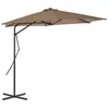 Image de Parasol d extérieur avec mât en acier 300 cm Taupe