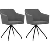 Image de vidaXL Chaises pivotantes à manger lot de 2 gris clair tissu