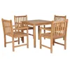 Image de Ensemble à manger d extérieur 5pcs Bois solide de teck