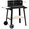 Image de vidaXL Houtskoolbarbecue staand met wieltjes45367