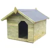Image de Niche de jardin - vidaXL - Bois de pin imprégné - Toit ouvrant - Pour chien moyen - Extérieur