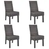 Image de vidaXL Chaises à dîner 4 pcs Marron Rotin Kubu et bois de manguier