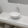 Image de vidaXL Lavabo Salle de Bain avec Mitigeur Céramique Rond Blanc Robinet Vasque 275494