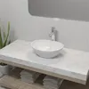 Image de vidaXL Lavabo Salle de Bain Mitigeur Céramique Ovale Vasque Robinet Toilette 275497