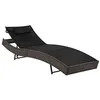 Image de Chaise longue vidaxl marron en resine tressee H. 40 cm L. 213 cm non empilable non pliable