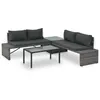 Image de Salon de jardin vidaxl resine tressee 4 personnes 3 pieces 63 x 85 x 65.5 gris