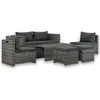 Image de Salon de jardin avec coussins 6 pcs Résine tressée Gris