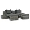 Image de Ensembles de chaises. canapes et tables de jardin vidaxl polyethylene 4 pieces 4 personnes 240.0 x 74 x 65 cm gris