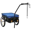 Image de Remorque de vélo chariot à main 155x60x83 cm acier bleu