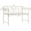 Image de Banc de jardin 132 cm Métal Antique Blanc