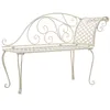 Image de Chaise longue de jardin 128 cm Métal Antique Blanc