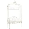 Image de Banc de jardin 122 cm Fer Blanc antique