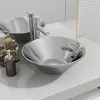 Image de Lavabo en céramique argenté - vidaXL - 42 x 14 cm - Gris - Salle de bain