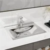 Image de Lavabo rectangulaire en céramique gris - vidaXL - 60x46x16 cm - Avec trop-plein et trou de robinet