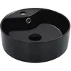Image de Lavabo avec trop plein 36x13 cm Céramique Noir