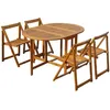 Image de Ensemble à manger d extérieur pliable 5pcs Bois d acacia solide