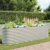 Image de Lit surélevé de jardin 320x80x81 cm Acier galvanisé Argenté