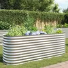 Image de Lit surélevé de jardin 240x80x81 cm Acier galvanisé Argenté