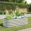 Image de Lit surélevé de jardin 160x80x44 cm Acier galvanisé Argenté
