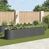 Image de Jardinière - vidaXL - 400x80x81 cm - Acier galvanisé - Gris - Rectangulaire