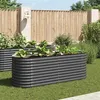 Image de Jardinière - vidaXL - 240x80x81 cm - Acier galvanisé - Gris - Rectangulaire