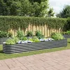 Image de Lit surélevé de jardin 400x80x44 cm Acier galvanisé Gris