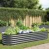 Image de Lit surélevé de jardin 240x80x44 cm Acier galvanisé Gris