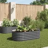 Image de vidaXL Plantenbak verhoogd 160x80x44 cm gegalvaniseerd staal grijs45529