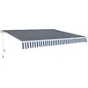 Image de vidaXL Luifel handmatig uittrekbaar 400 cm blauw/wit275570
