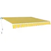 Image de vidaXL Luifel handmatig uittrekbaar 400 cm geel/wit275574